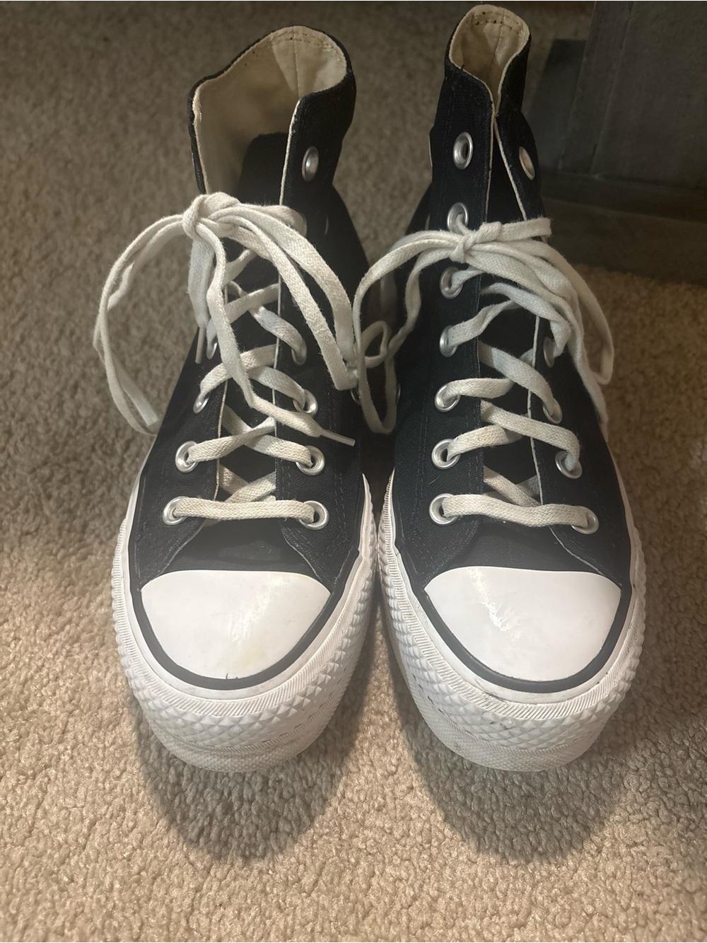 Women’s black platform converse